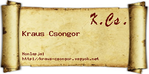 Kraus Csongor névjegykártya